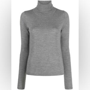 TOTEME First Layer Turtleneck Top Medium Gray NEW